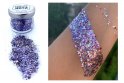 Polvere glitterata per il corpo - decorazioni biodegradabili per corpo, viso e capelli - Polvere glitterata 10g (argento viola)