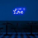 3D fényű LED logó a falon - Love is Love 50 cm