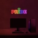 3D neonska LED reklama na zidu višebojna - PRIDE 50 cm