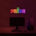 3D neon LED sign on the wall multicolor - PRIDE 50 cm