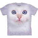 Gyvūno veido marškinėliai - balta katė