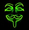 Неоновая маска Anonymous - зеленая