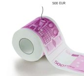 Papel higiénico Billete de 500 euros en rollo - papel higiénico con billetes de 500 €