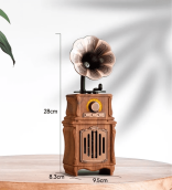 Drewniane radio - radio gramofonowe w stylu retro vintage z
