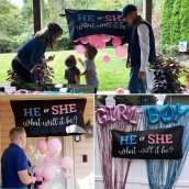 Juego de globos para revelar el género del bebé (niña/niño): kit de globos para fiesta sorpresa para él o ella