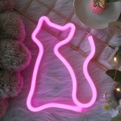 Logo Cat - LED svjetleći neonski natpis kao zidna dekoracija