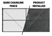 Chainlink fence PVC strips - Mesh fence filling flexible shielding slats (tape) - 50m roll - Black