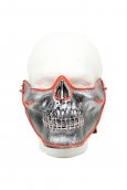 Máscara facial com LED Crânio brilhante - vermelho