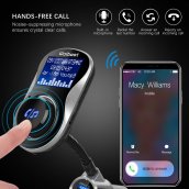 Wireless fm transmitter with Bluetooth calling and MP3/WMA decoder + 2x USB car charger