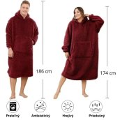 Manta de televisión con capucha y bolsillo tipo canguro para casa - Cómoda manta sudadera con mangas