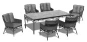 Garden furniture - Outdoor Set of elegant dining table + chairs for 6 people - Radeon