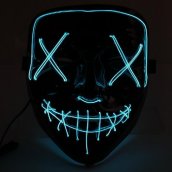 Purge Halloween maska - LED gaiši zila