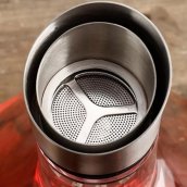 Boros dekanter - luxus boroskancsó 1500ml-es készlet ezüst hegy + tisztító golyókkal