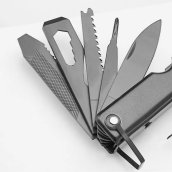 Ensemble marteau/hache multifonction - Kit d'outils de survie 17 en 1 + couteau/pince/tournevis/scie