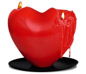 Vela en forma de corazón - Velas románticas para el hogar con aroma a rosas y bandeja - XXL