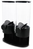 Dispensador de cereales 6L - organizador (soporte) 2 contenedores negros de almacenamiento (copos de maíz + muesli)