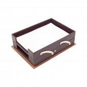 Juego de mesa de oficina - Juego de escritorio de lujo 11 piezas (madera marrón + cuero)