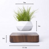 Levitujúci kvetináč 360° - na magnetickej drevenej podložke