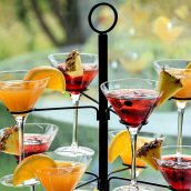 Árbol de soporte de vidrio - elegante soporte para copas de vino/cóctel - 12 vasos