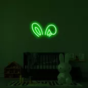 Neon LED sign sa dingding - 3D iluminated logo BUNNY 50 cm