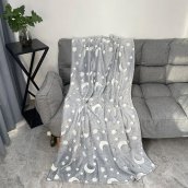 Fluoreszierende Decke - im Dunkeln leuchtende Decke für Kinder mit Nachthimmel-Motiv Flanell 130 x 150 cm