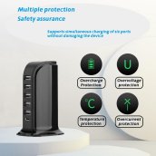 Nabíjacia stanica USB s kamerou Wifi s P2P (Android / iOS) - 6 portov nabíjacích USB