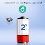 Mini stemmeoptager - spion diktafon ultra lille 3,5 cm + ultra let 10 g + 8 GB hukommelse