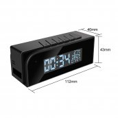 Kamera v budíku FULL HD + IR LED + WiFi & P2P + detekce pohybu + teplota