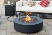 Portable fire pit for gas cylinder + concrete coffe table for outdoor 102x30 cm LUMIOSO