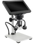 Mikroskop 1200x zoom priblíženie digitálny s nastaviteľnými LED svetlami + stojanom + 7"displej