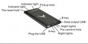 Hordozható töltő Full HD rejtett kamera mozgásérzékelő és infra LED-ek
