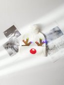 Cappello con pompon per l'inverno - Berretto illuminato con luci a LED - RUDOLPH