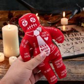 Muñeco vudú Boss con alfileres - Figura vudú antiestrés roja, personaje Bad Boss