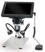 Mikroskop 1200x zoom priblíženie digitálny s nastaviteľnými LED svetlami + stojanom + 7"displej