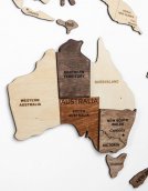 Mapa del mundo 3D en la pared - mapa de madera 100 cm x 60 cm