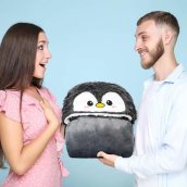 Sudadera/manta de pingüino - Manta de televisión con capucha original de forro polar para mujeres y niños 150 x 120 cm