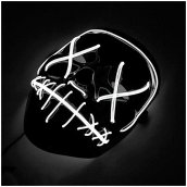 Halloweeni LED-mask vilgub – puhastamine (valge)