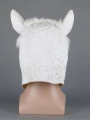 骆驼面具 - 羊驼白色面部/头部硅胶面具，适合儿童和成人