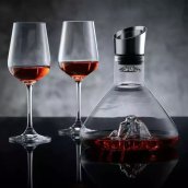 Boros dekanter - luxus boroskancsó 1500ml-es készlet ezüst hegy + tisztító golyókkal