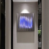 Moderné obrazy na stenu do bytu - Kovové (hliník) - LED podsvietené RGB 20 farieb - Pásy 50x50cm