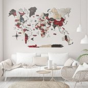 내 여행 지도 - 목조 3D 세계 지도 URBAN - 200cm x 120cm