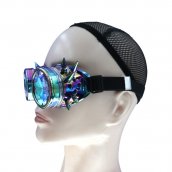 만화경 LED 발광 스팀펑크 안경 RGB 색상 + 리모컨