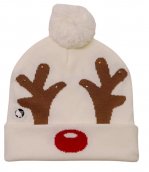 Cappello con pompon per l'inverno - Berretto illuminato con luci a LED - RUDOLPH