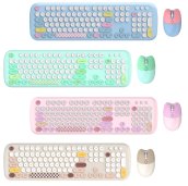 Wireless keyboard and mouse set Wifi - Stylish design Brown color