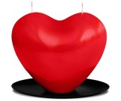 Vela en forma de corazón - Velas románticas para el hogar con aroma a rosas y bandeja - XXL