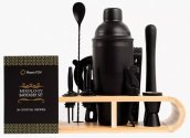 Koktél shaker szett 750 ml - Vegyes italos ajándékkészítő készlet 11 kiegészítővel fekete