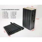 Jammer de semnal telefon mobil - blocator wifi GSM pentru antena smartphone 12 pentru blocarea 4G/3G/2G/5G+ Wifi