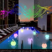 Floating speaker - ball swimming pool bluetooth waterproof speaker IP67 with color lights RGB LED + 5W