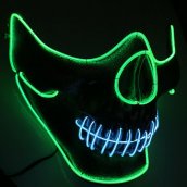 LED maska za zabavu - zelena lubanja