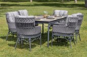 Garden furniture - Outdoor Set of elegant dining table + chairs for 6 people - Radeon